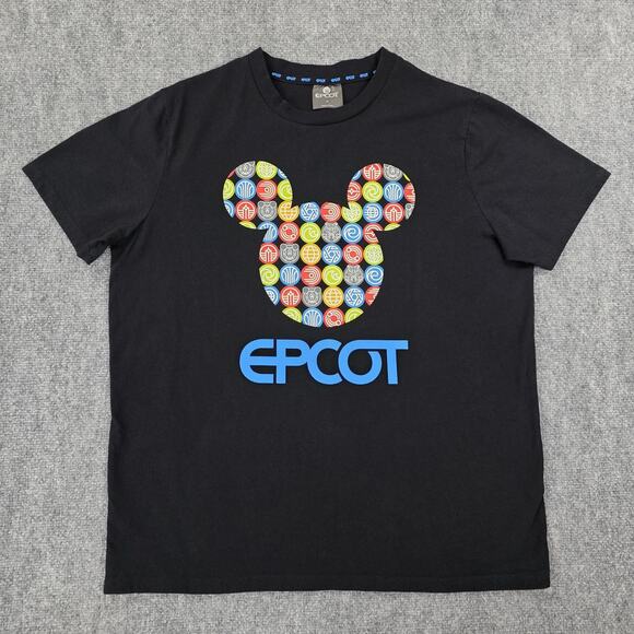 Disney Other - Disney EPCOT Shirt Mens XL Black Mickey Mouse Icon Graphic Tee T-Shirt Parks